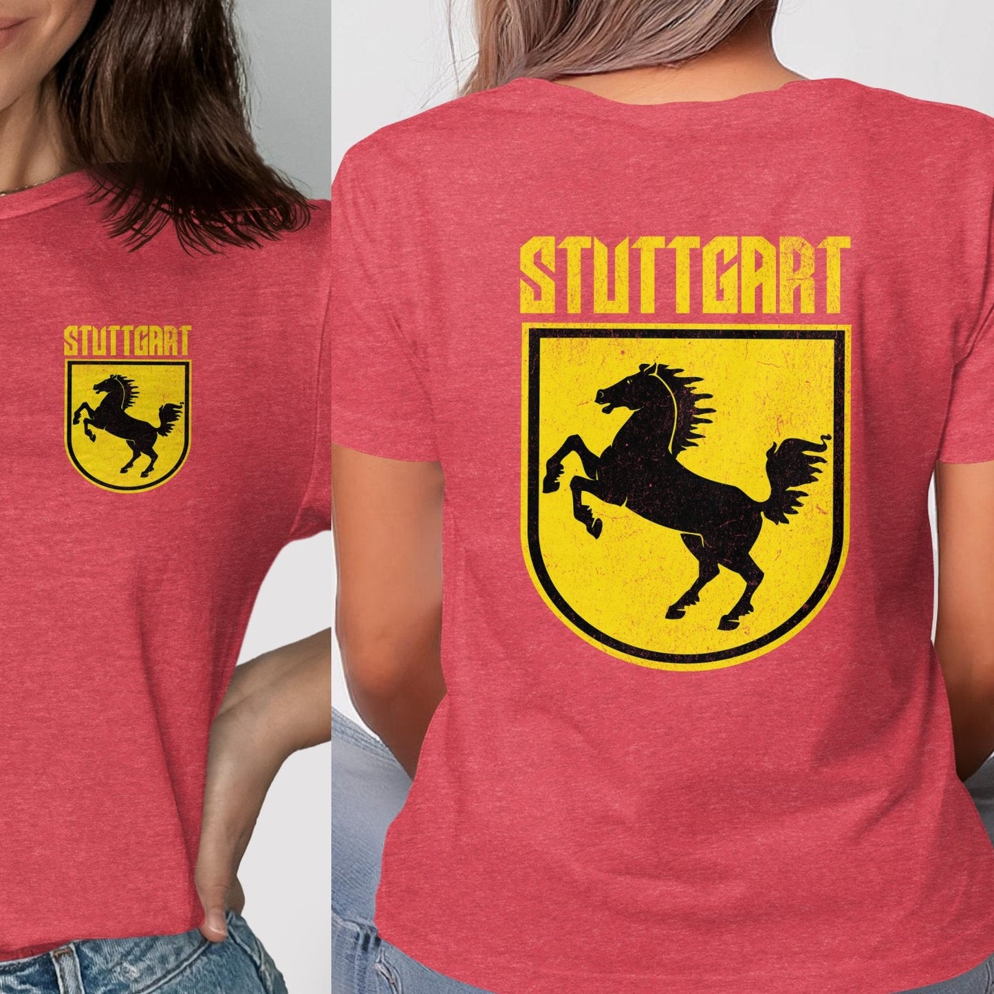 Stuttgart Horse Emblem Graphic Red T-Shirt product type
