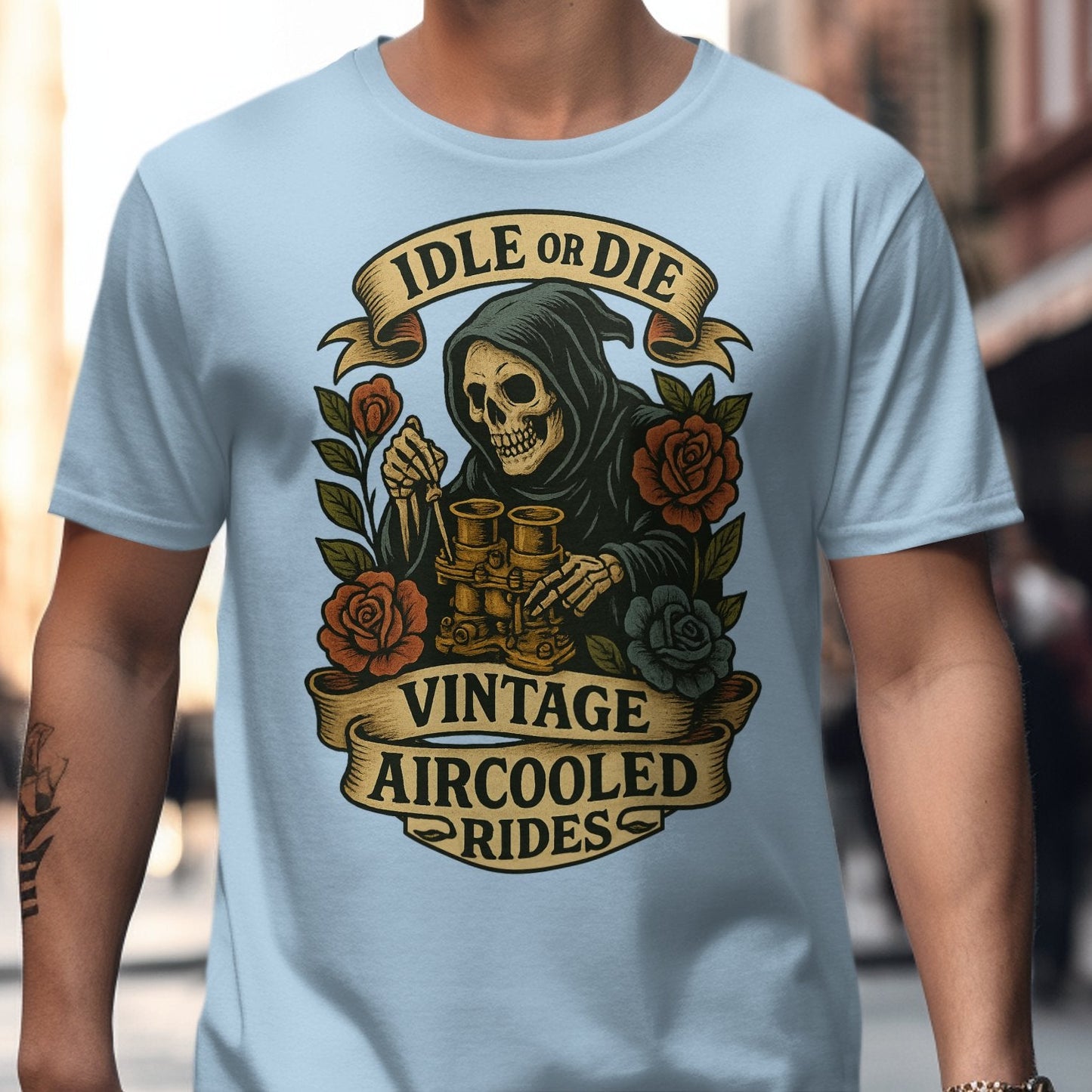 Idle or Die Vintage Aircooled Rides TShirt product type