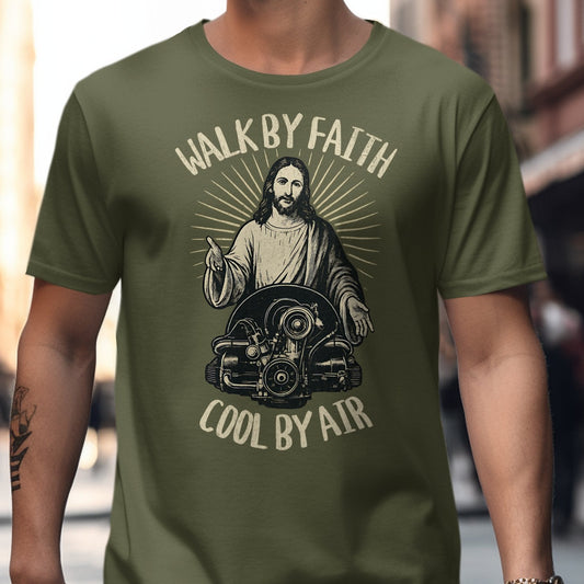 Walk By Faith Cool By Air Jesus Graphic T-shirt product