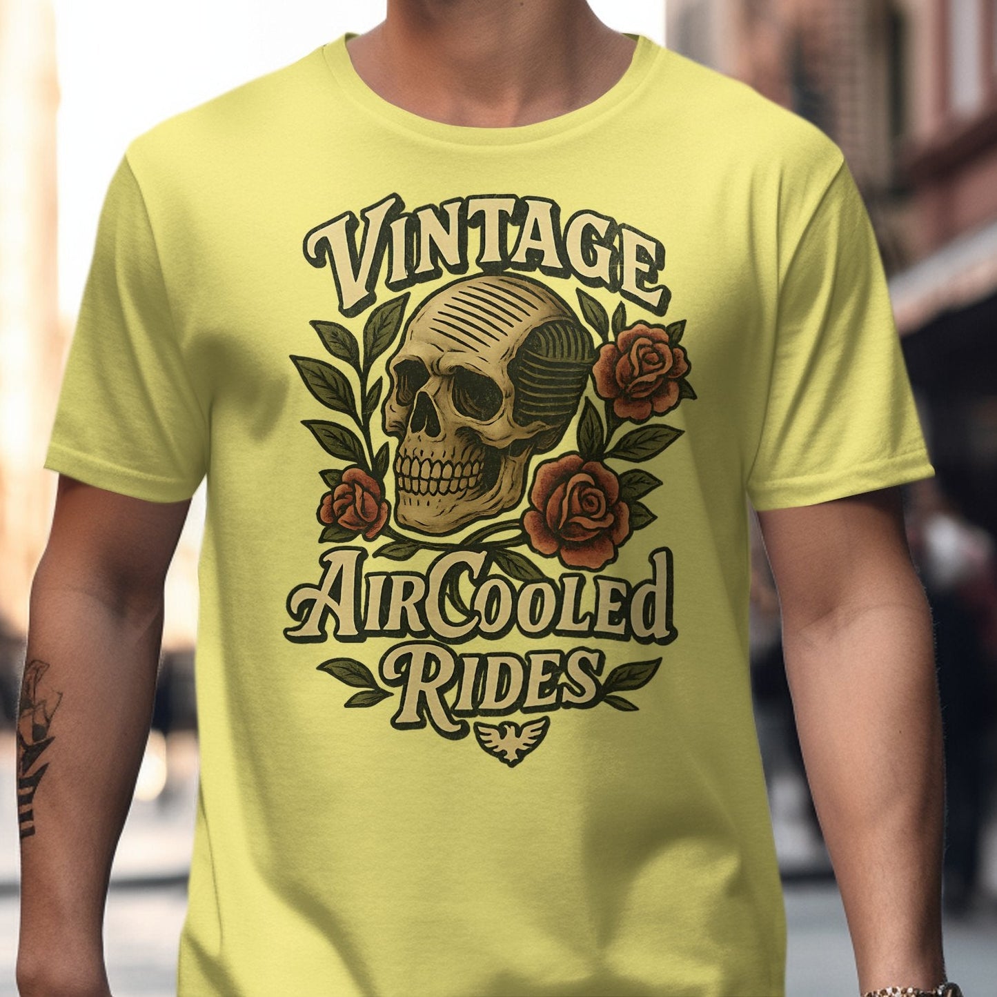 Vintage Air Cooled Rides Skull Tee Shirt product type