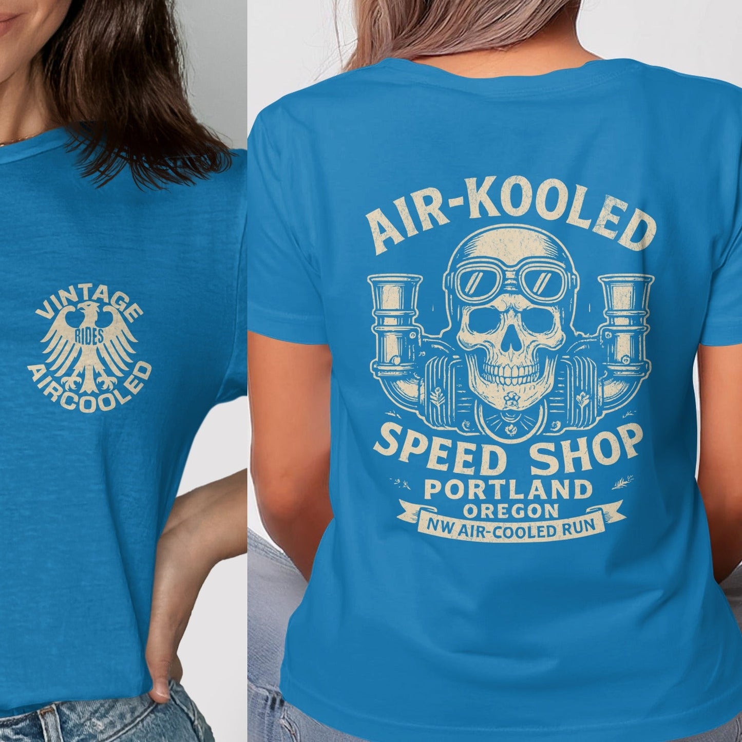 Vintage Aircooled Skull Graphic Tee Shirt product type