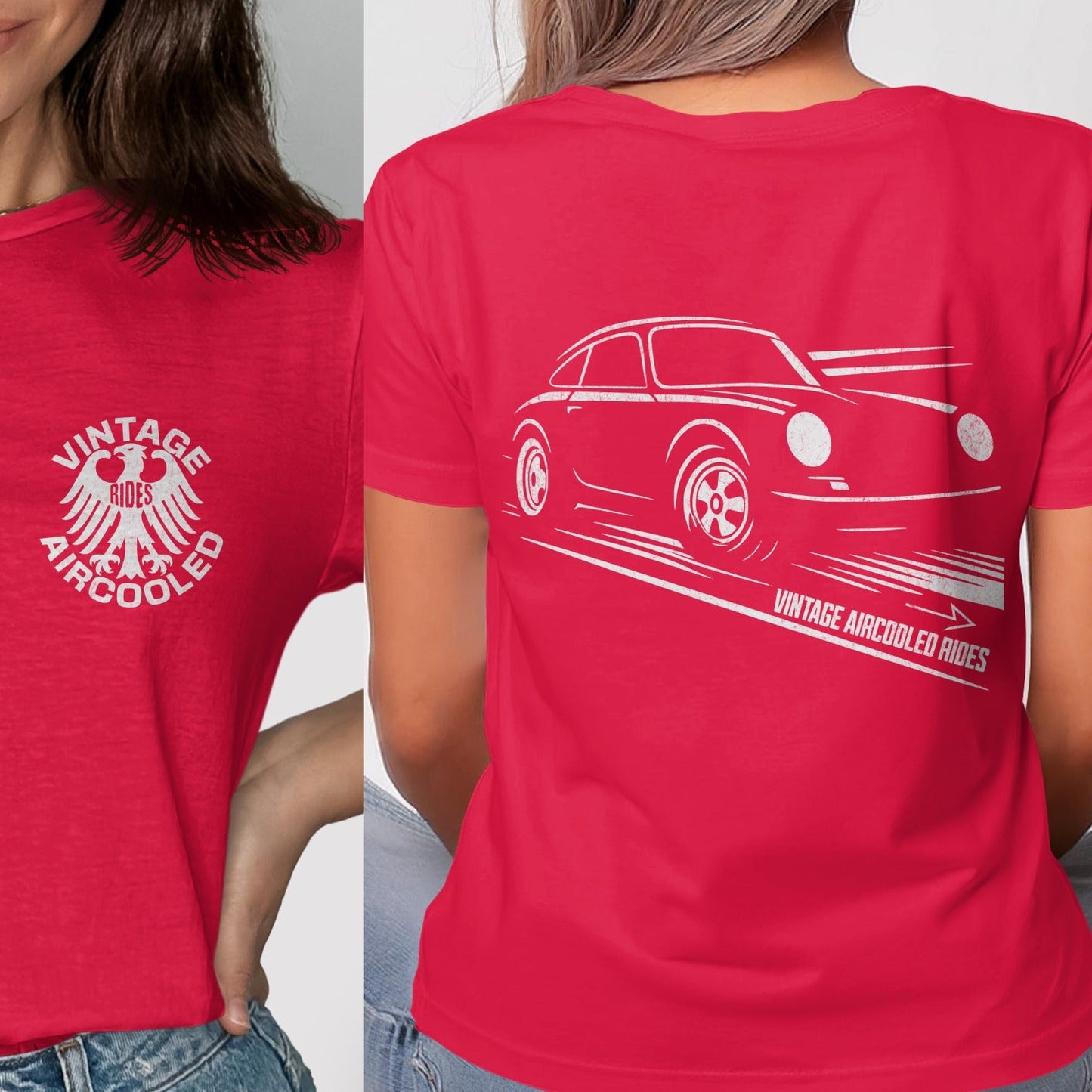 Vintage Aircooled Rides Graphic Red Tee product