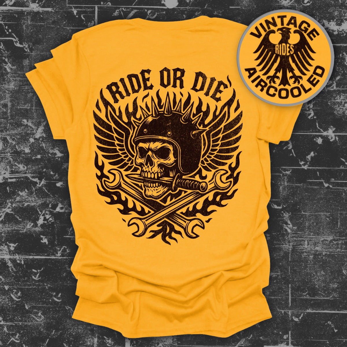 Ride or Die Skull Biker Graphic T-Shirt product type