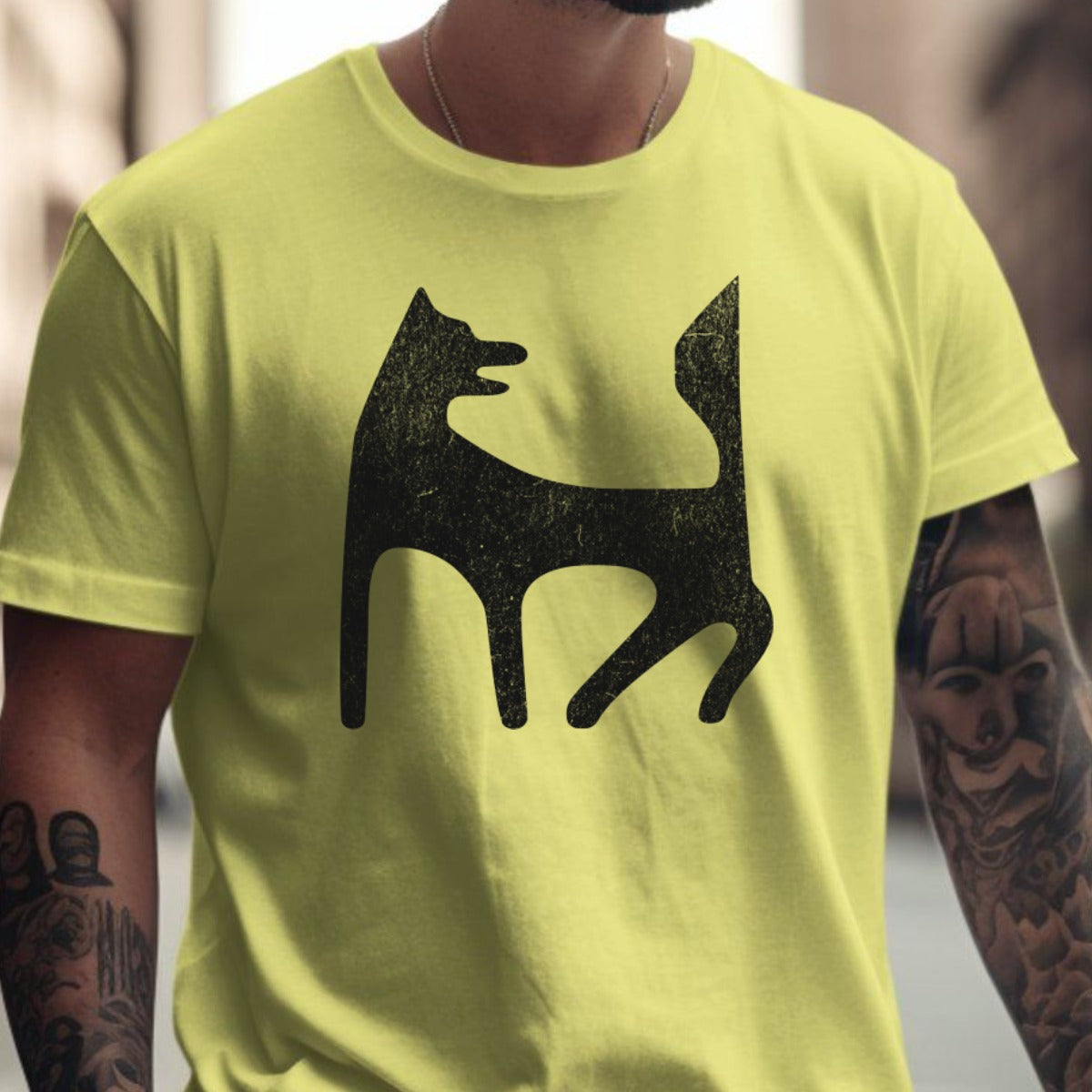 Striking Black Dog Design Graphic T-Shirt product