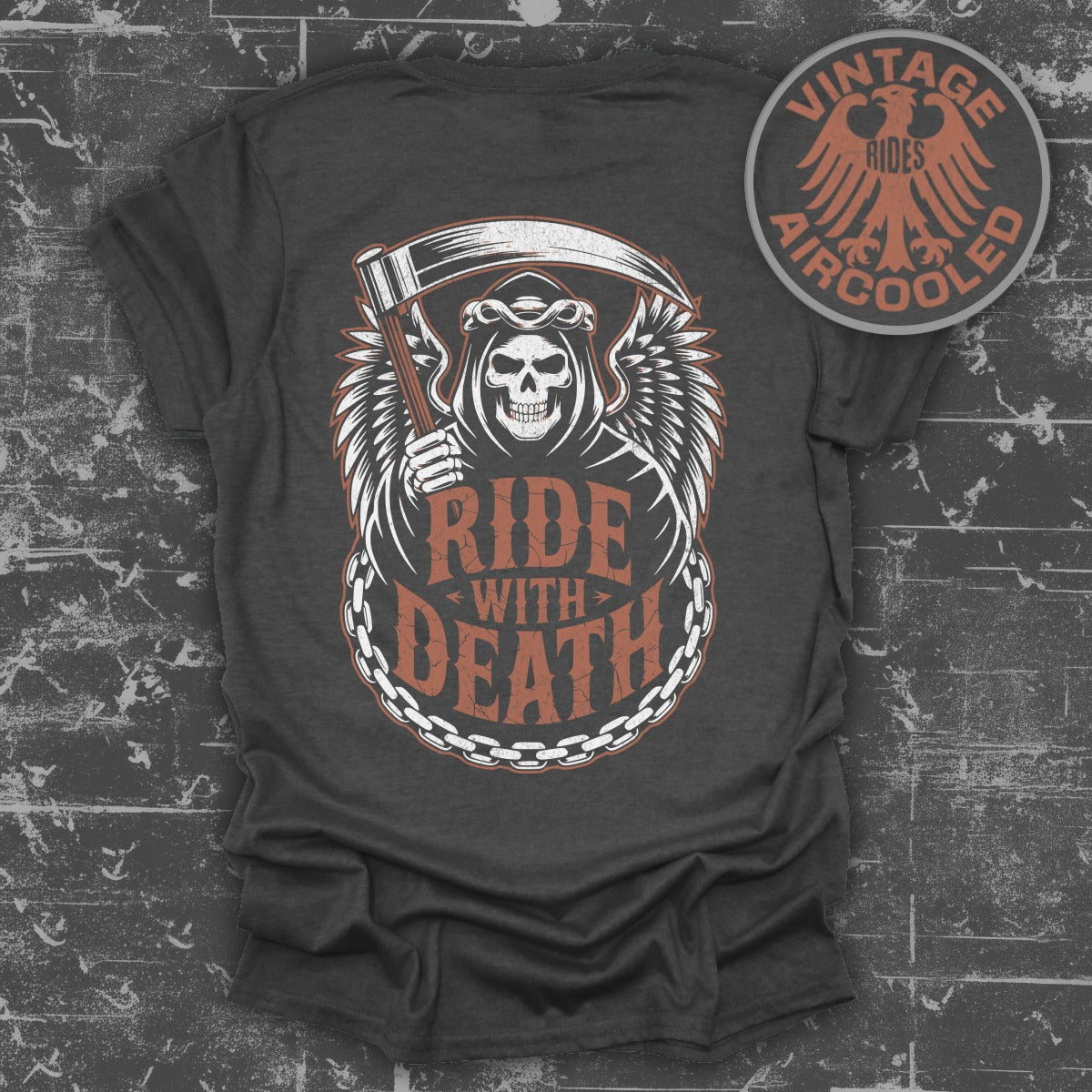 Ride with Death Graphic Biker T-Shirt product