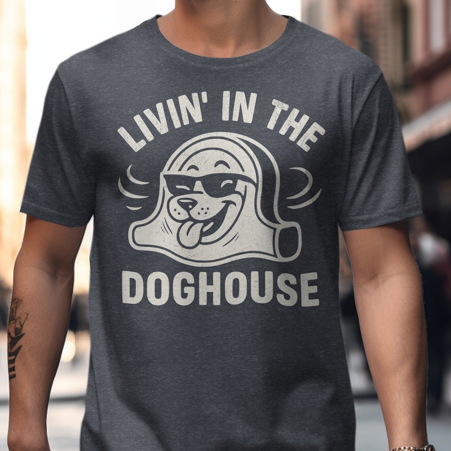 Livin' in the Doghouse Graphic Tee Shirt product