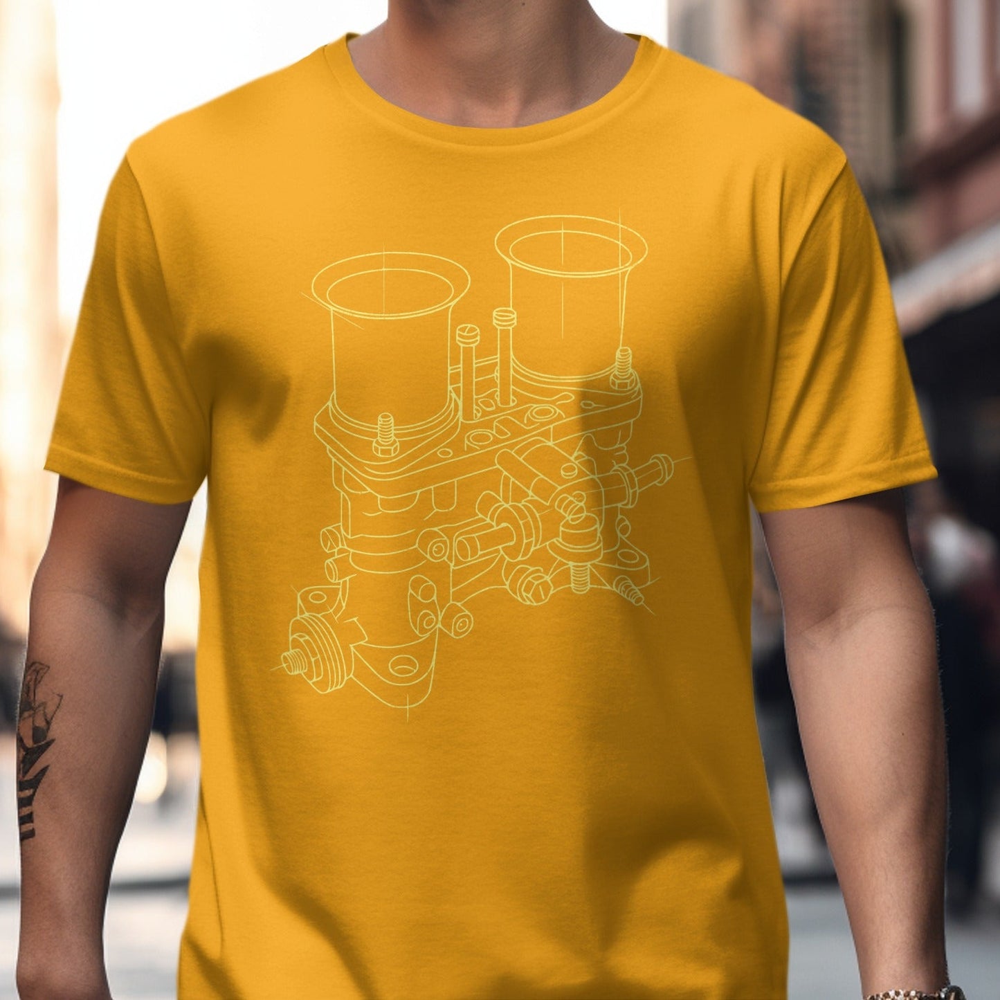 Vintage Engine Blueprint Graphic Tee product