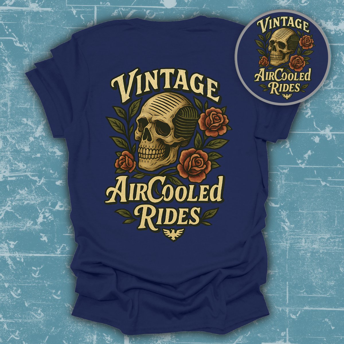 Vintage Skull Aircooled Rides T-Shirt product type
