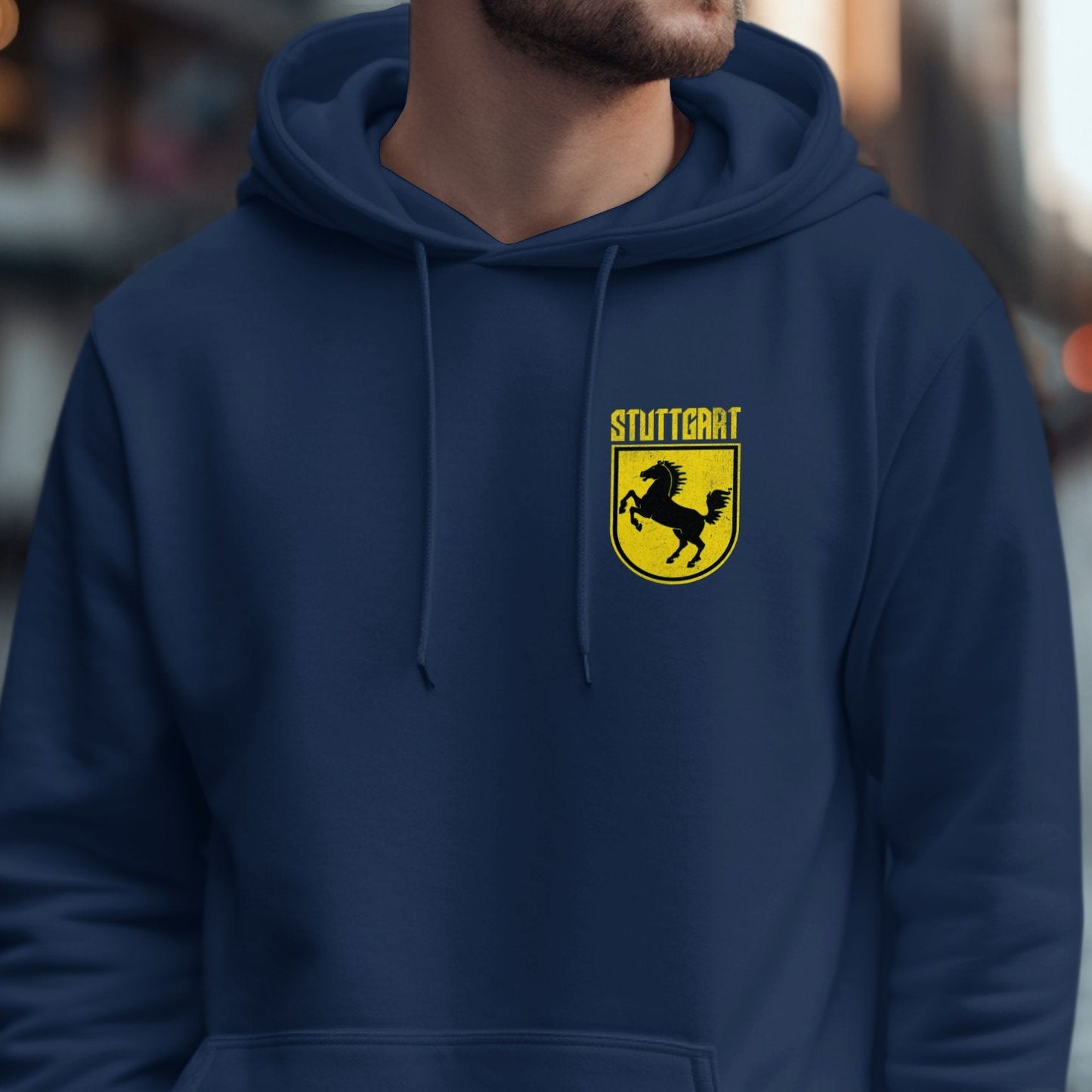 Stylish Stuttgart Horse Emblem Navy Hoodie product