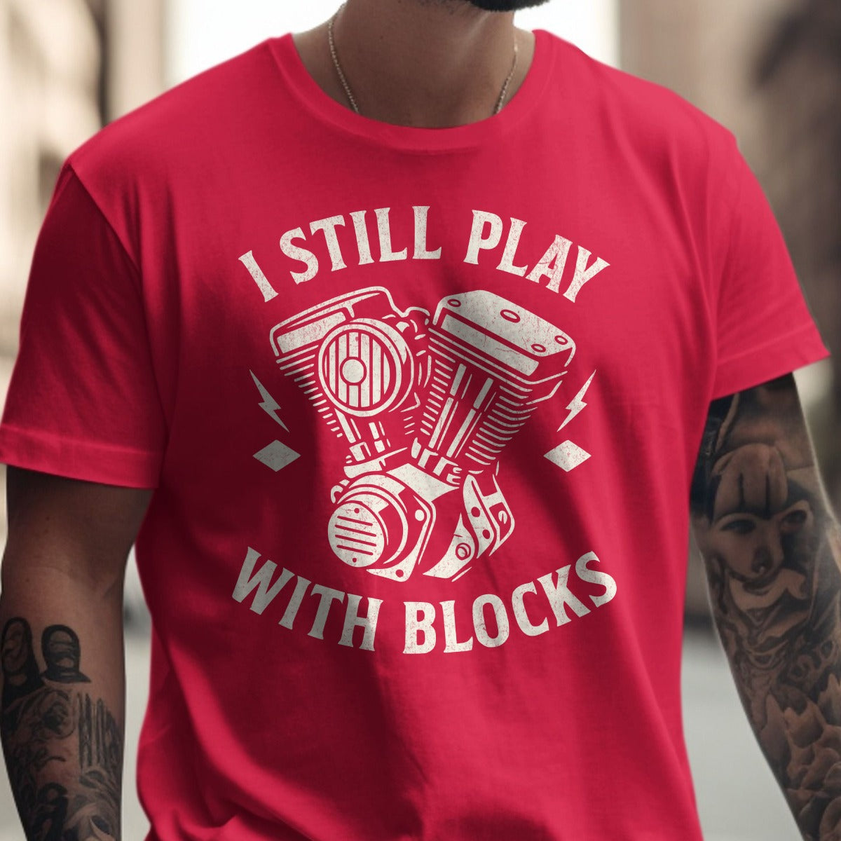 I Still Play With Blocks Mechanic Humor T-shirt Product
