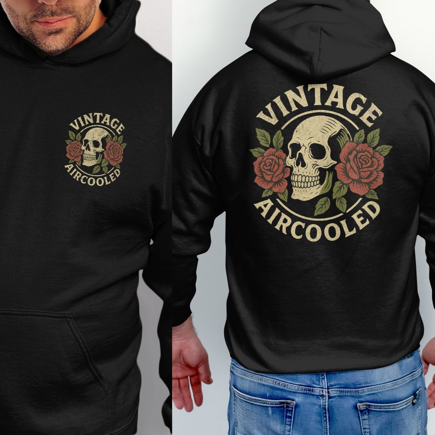 Vintage Aircooled Skull and Roses Hoodie product