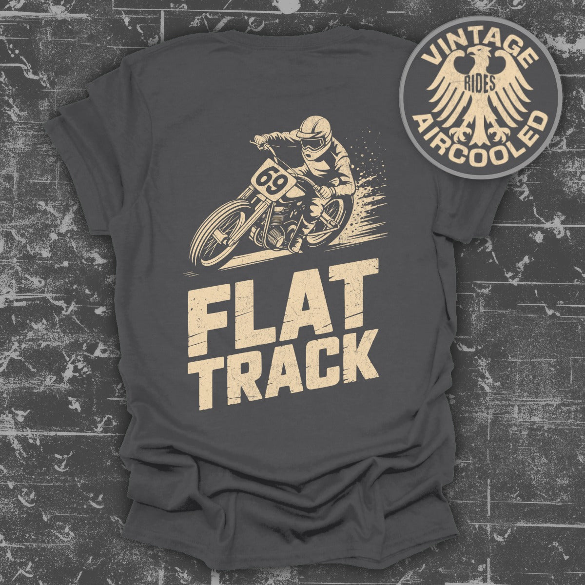 Vintage Rides Flat Track Motorcycle T-shirt Product