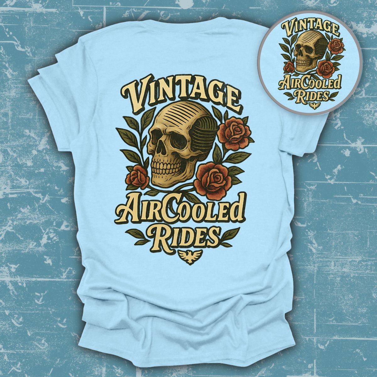 Vintage Air Cooled Rides Skull Design T-shirt product