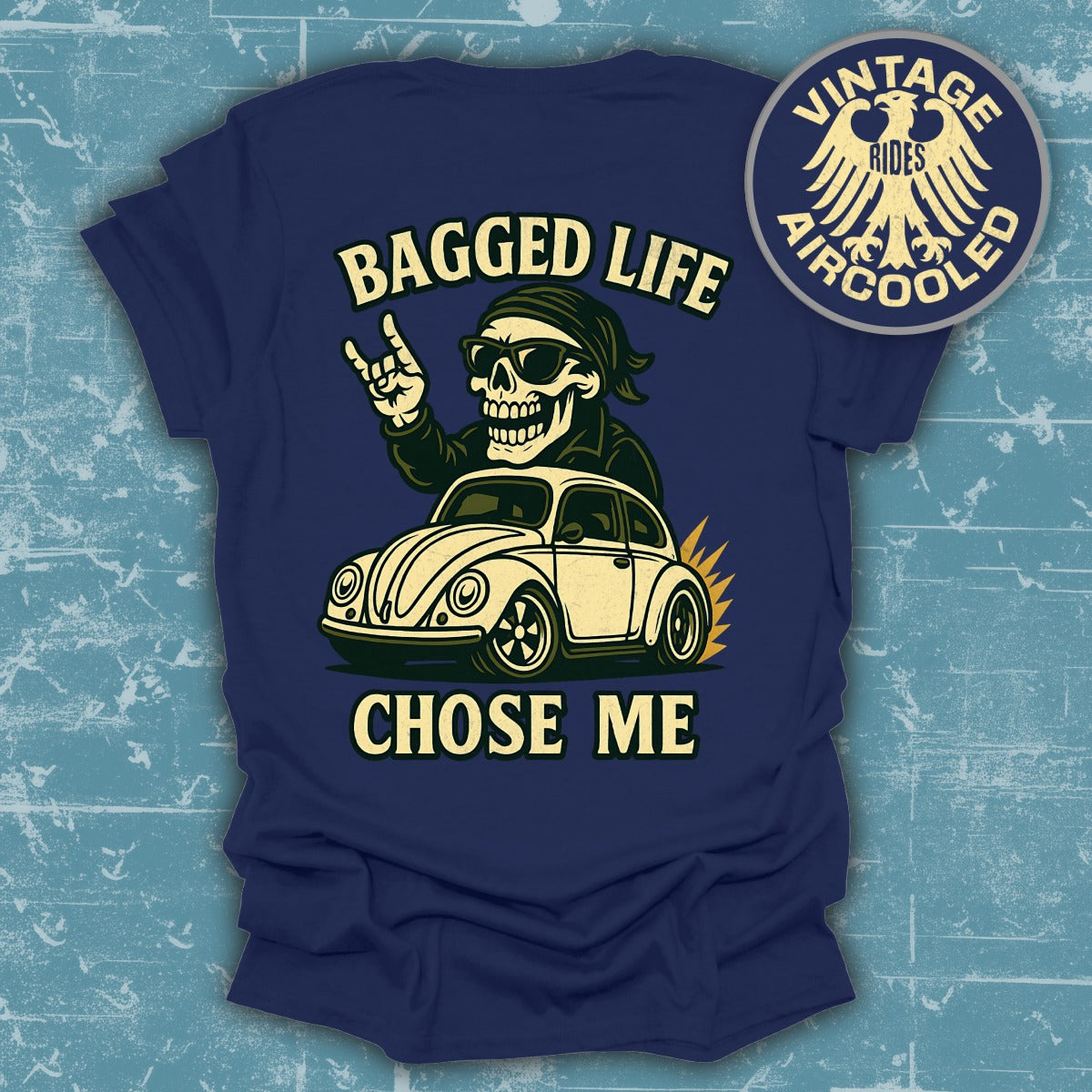 Bagged Life Chose Me Skeleton Car Graphic T-Shirt product type