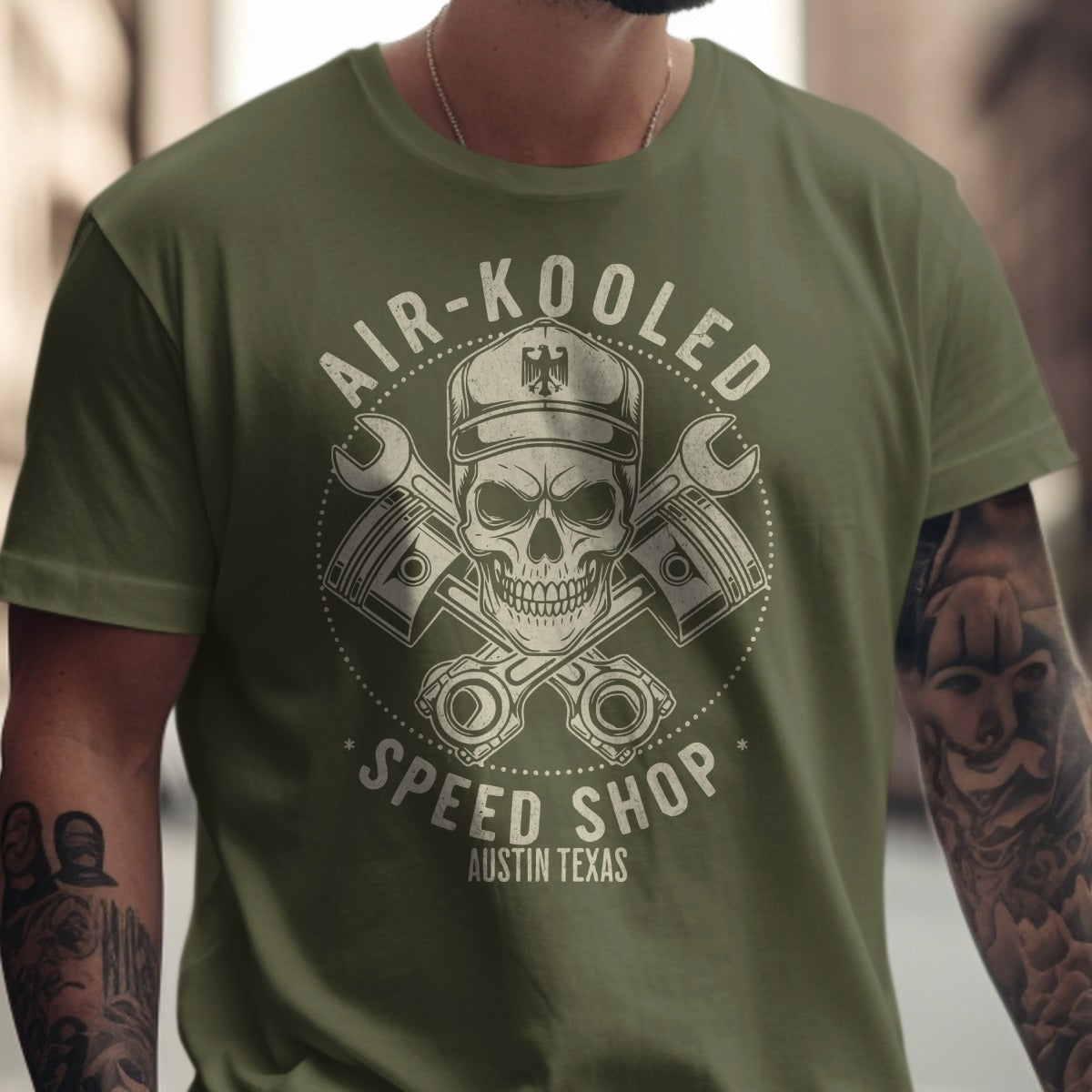Air-Kooled Speed Shop Austin Texas Graphic T-Shirt product