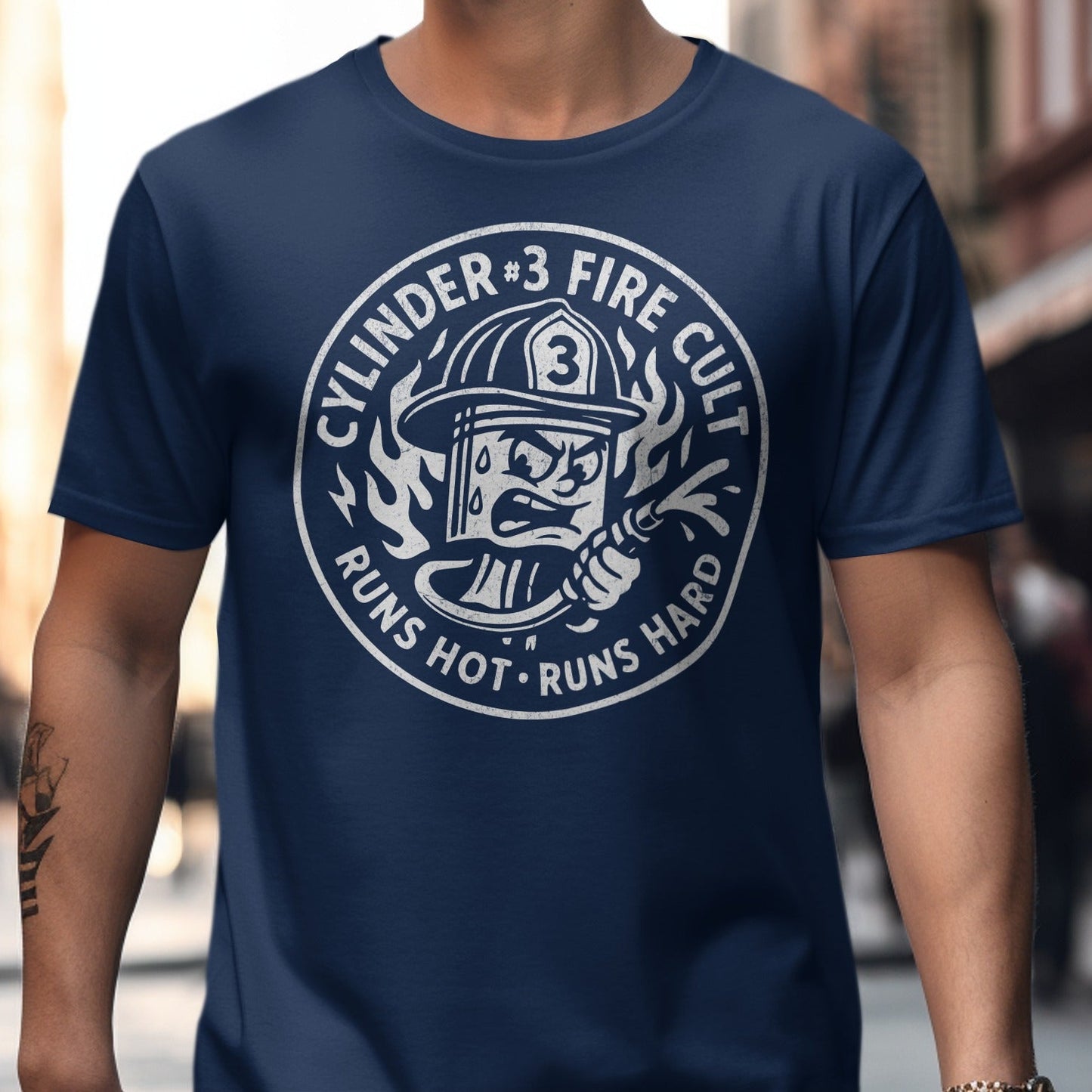 Cylinder 3 Fire Cult Runs Hot Runs Hard T-shirt product type