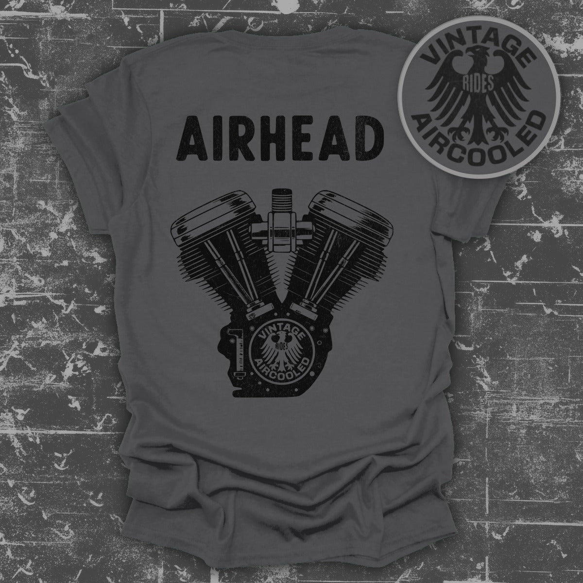Vintage Aircooled Engine Design Gray T-shirt product type
