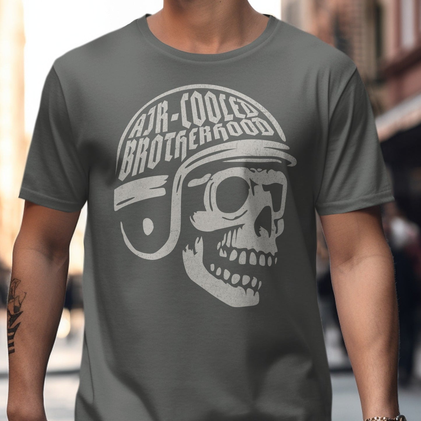 Air Cooled Brotherhood Skull Helmet Graphic product