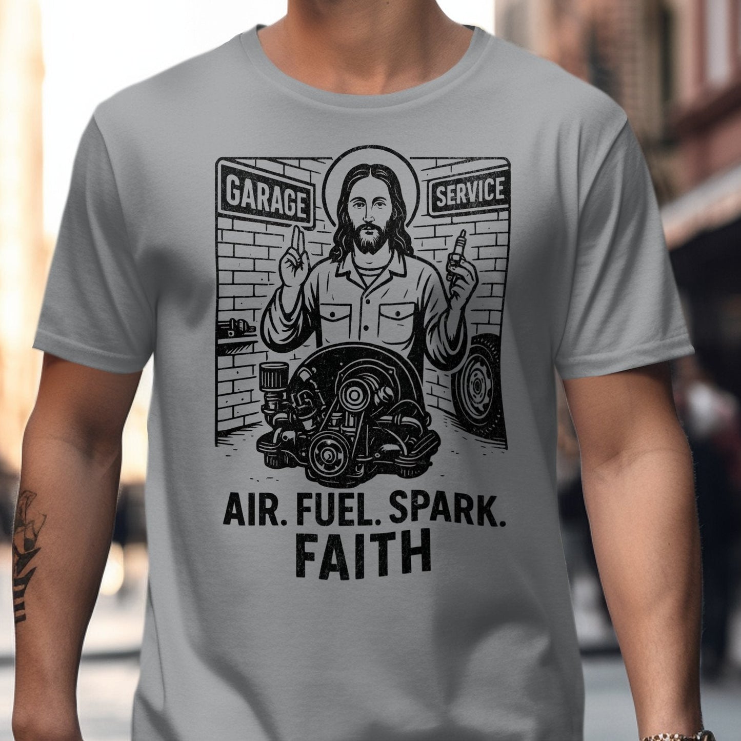 Air Fuel Spark Faith Auto Repair Service Shirt product