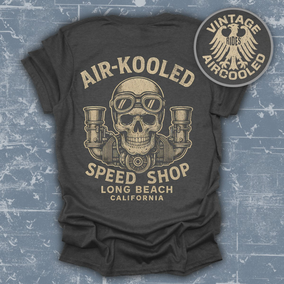 Vintage Aircooled Skull Long Beach Graphic T-Shirt product
