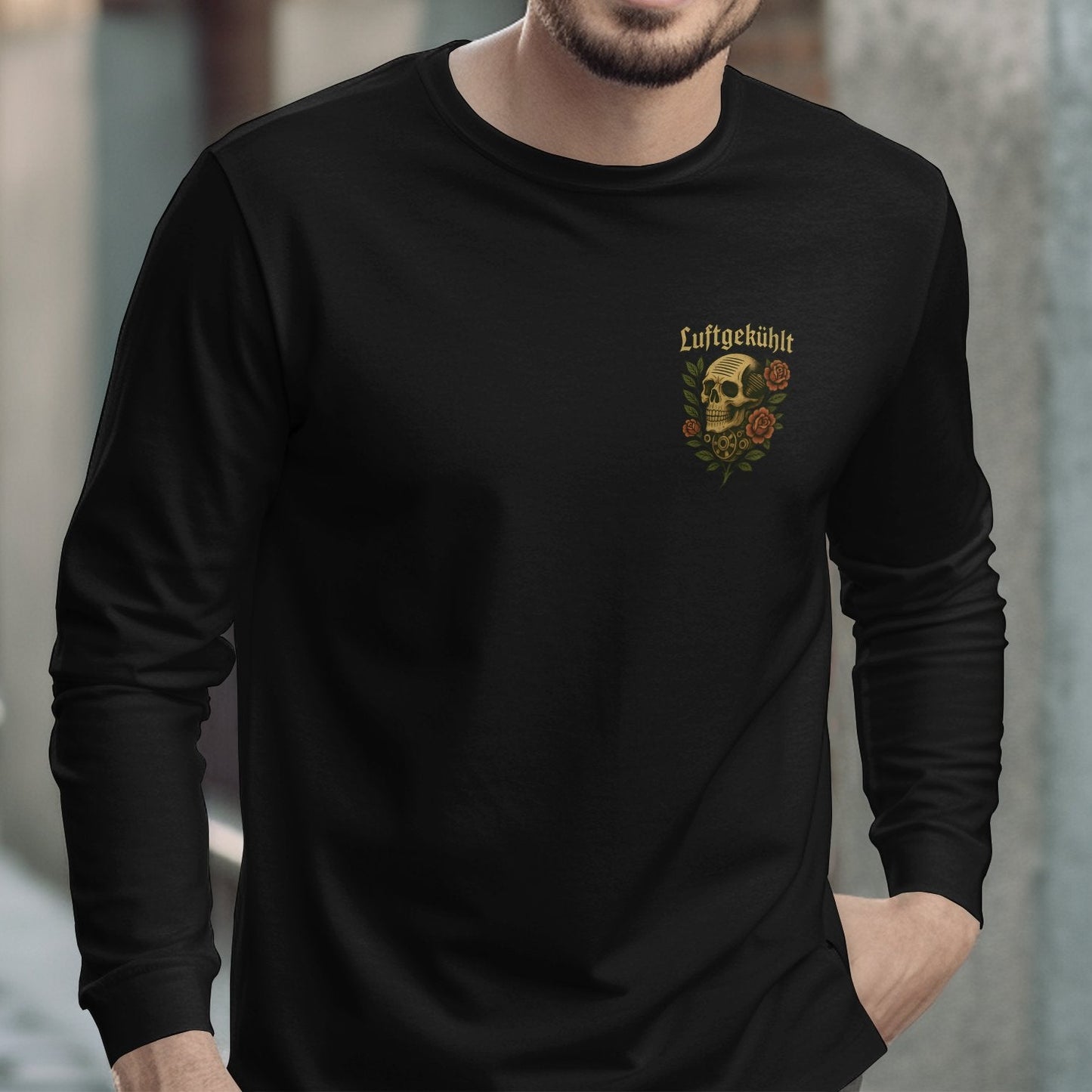 Luftgekühlt Skull Floral Design Long Sleeve Shirt product