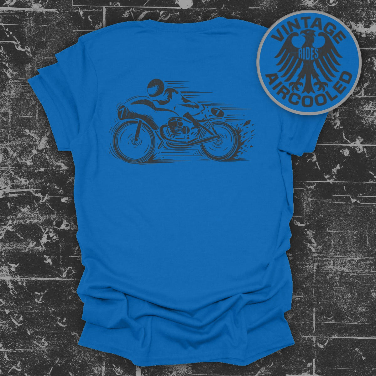 Blue T-Shirt with Vintage Rides Aircooled product type