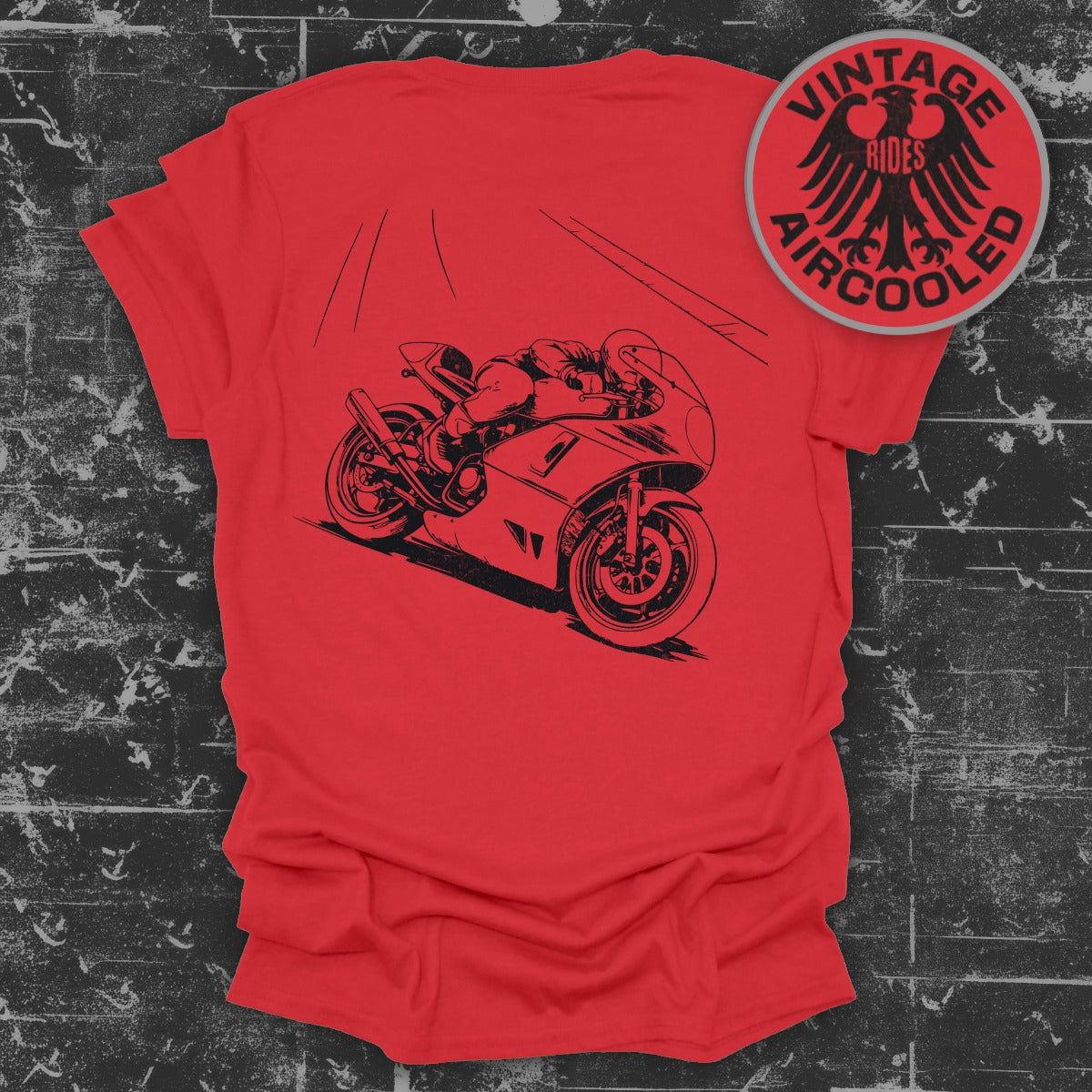 Vintage Rides Aircooled Motorcycle T-shirt product type