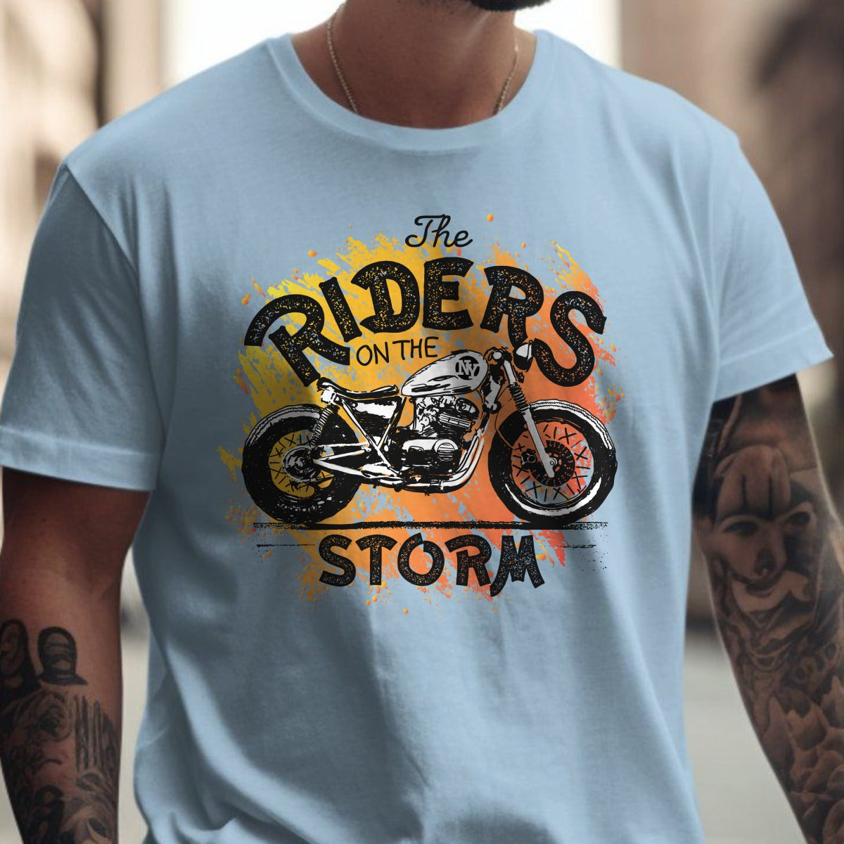 The Riders on the Storm Motorcycle Graphic Tee product