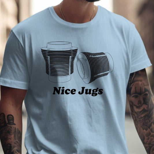 Nice Jugs Graphic T-Shirt Funny Humorous Product