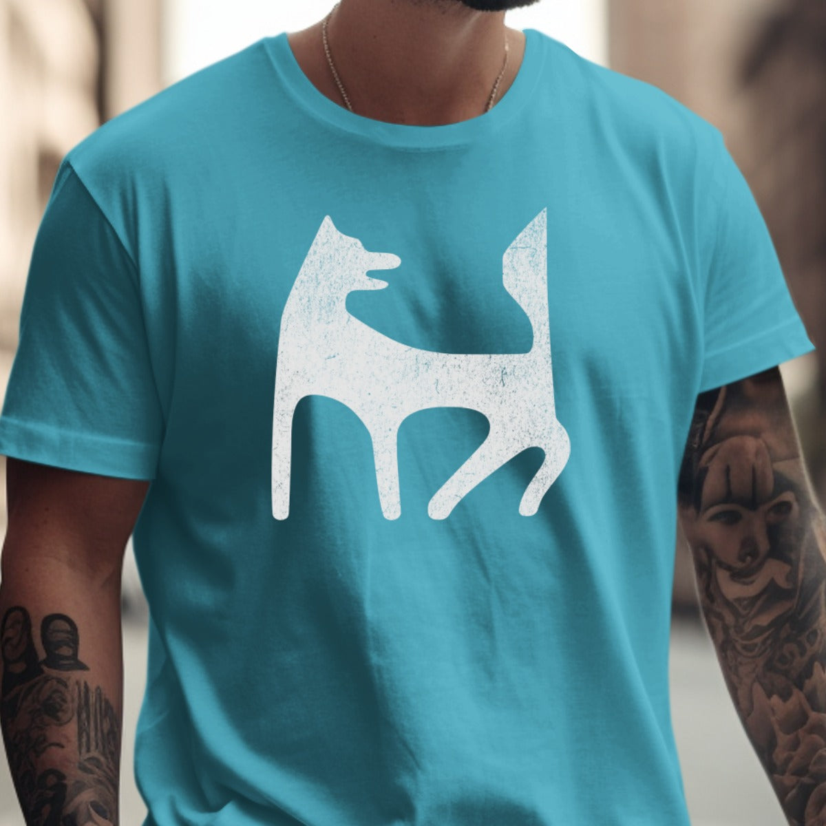 Unique Graphic Tee with Artistic Dog Silhouette product type