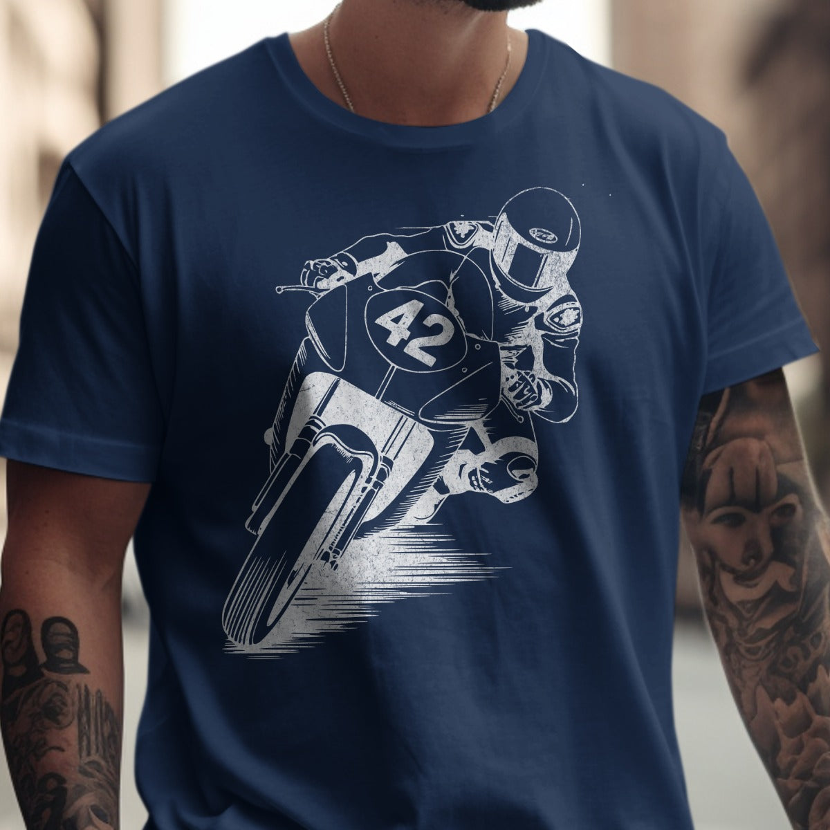 Motorbike Racing Graphic Print T-Shirt product type