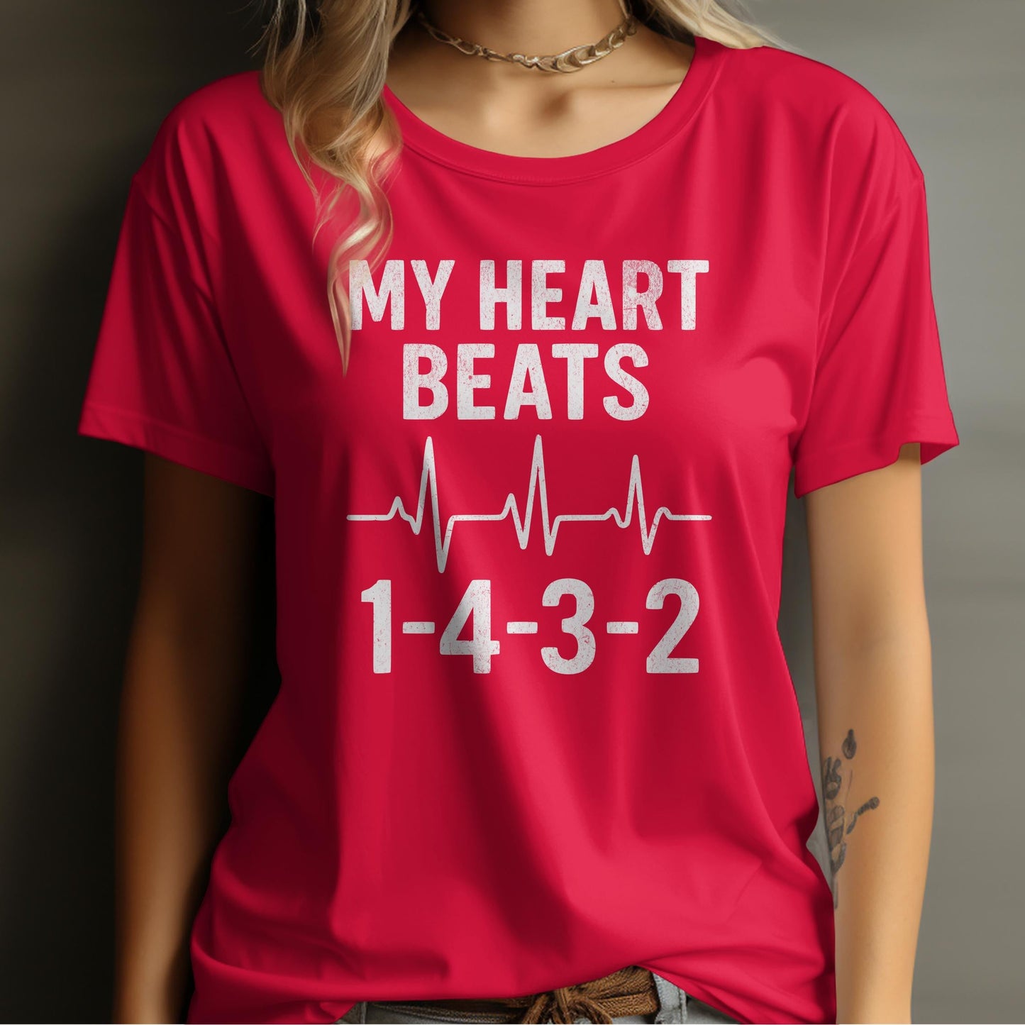 My Heart Beats 1-4-3-2 Graphic Print T-Shirt product type