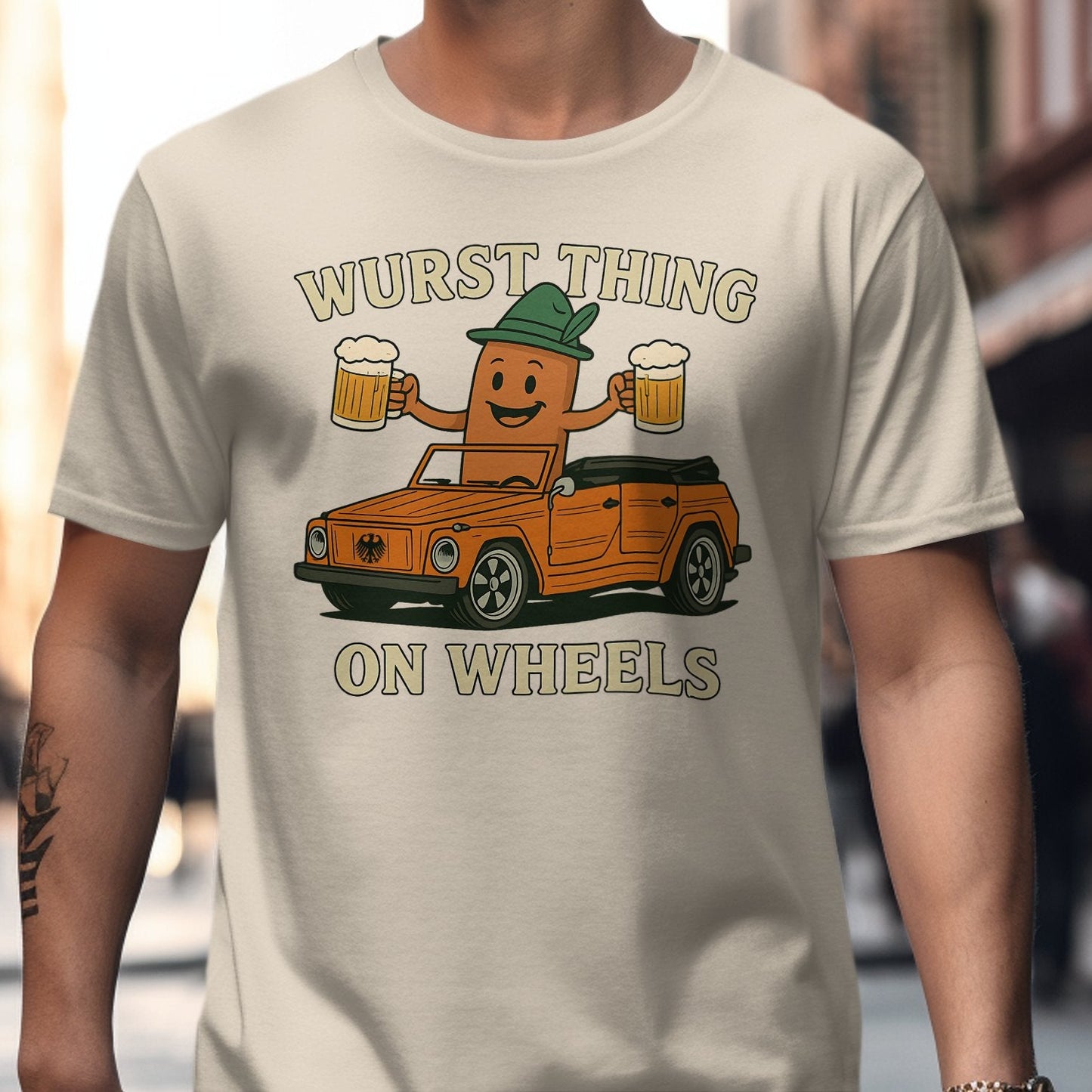 Wurst Thing On Wheels Humorous Graphic Tee product type