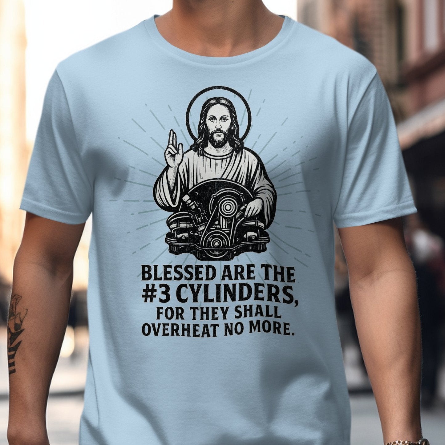 Blessed Are The #3 Cylinders Unique Graphic T-Shirt product