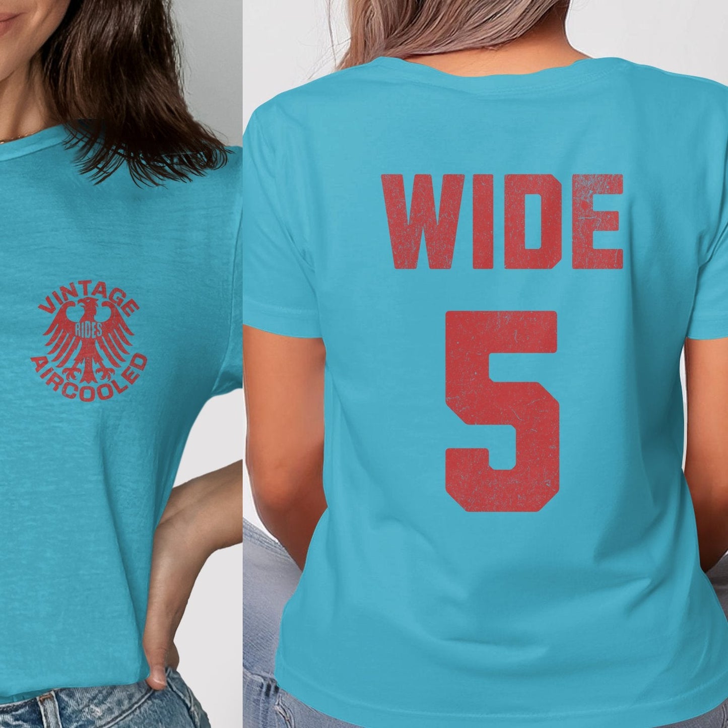 Vintage Air Cooled Wide 5 Graphic Teal T-shirt product