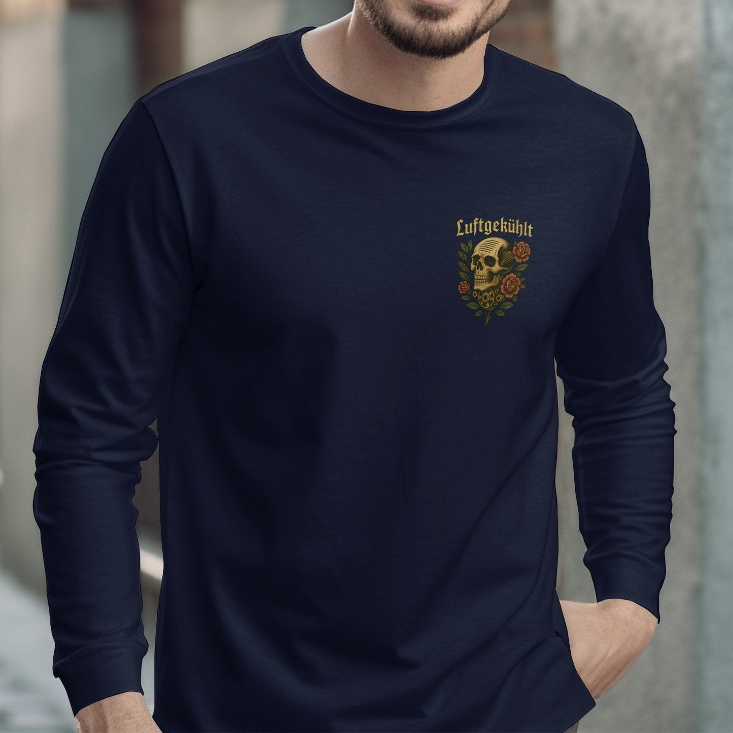 Luftgekühlt Skull and Flowers Graphic Design Shirt product