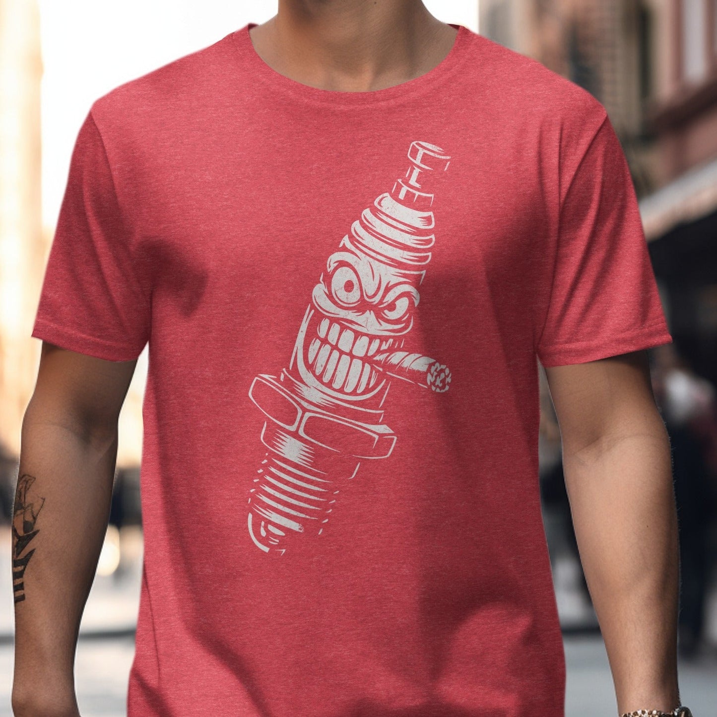 Smiling Faces with Spark Plug Graphic T-shirt product