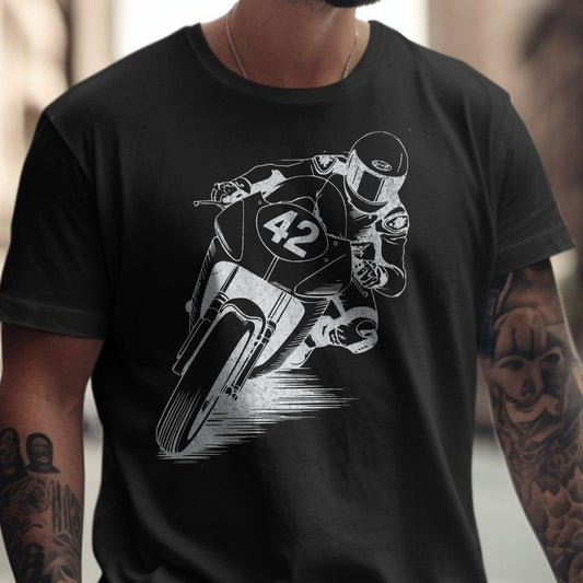 Motorcycle Racer Black Graphic T-Shirt product