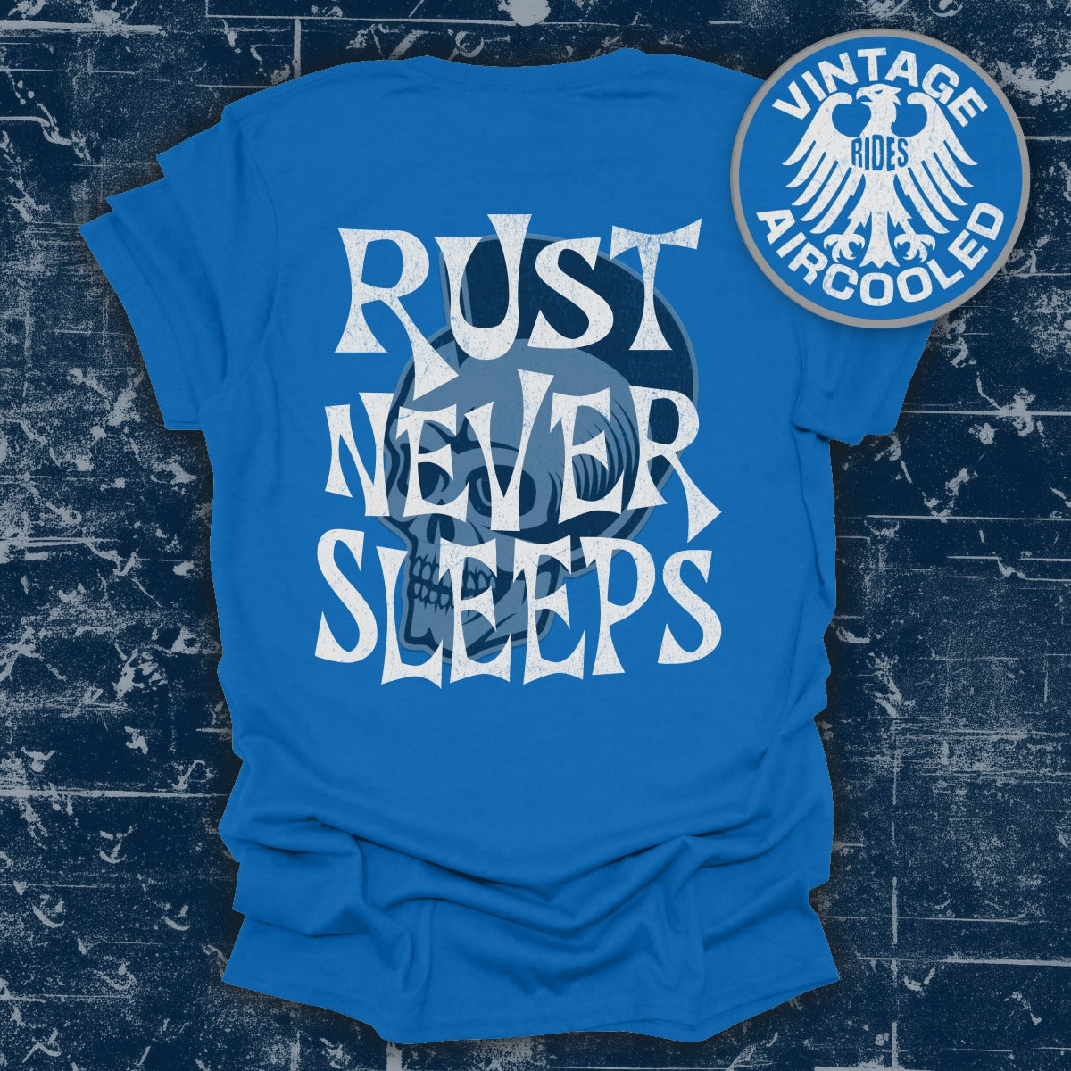 Rust Never Sleeps Blue Graphic T-Shirt product type