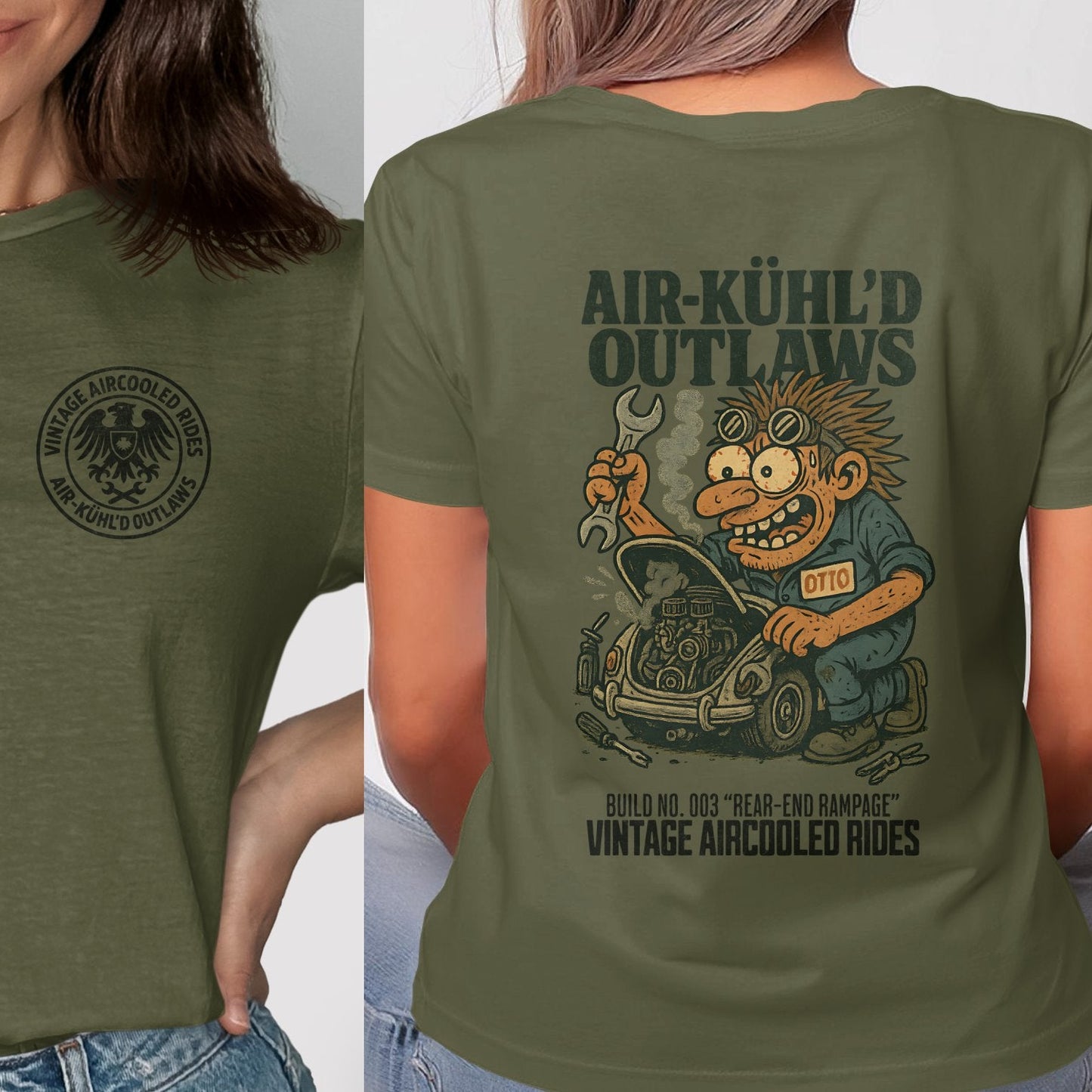Vintage aircooled rides outlaws design T-shirt product type