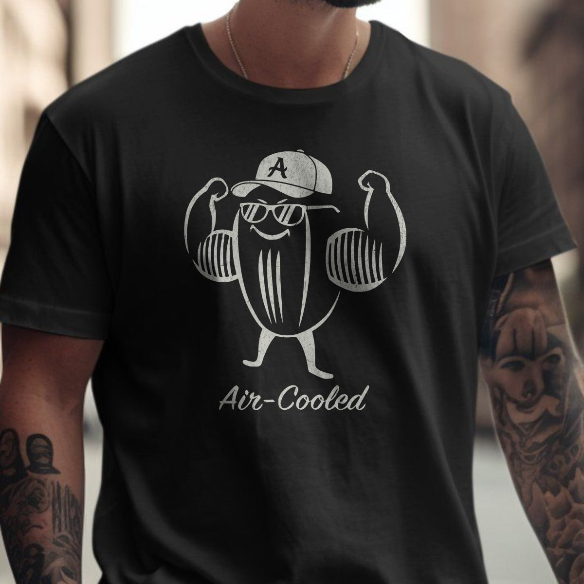 Air Cooled Black Graphic Tee Shirt Product