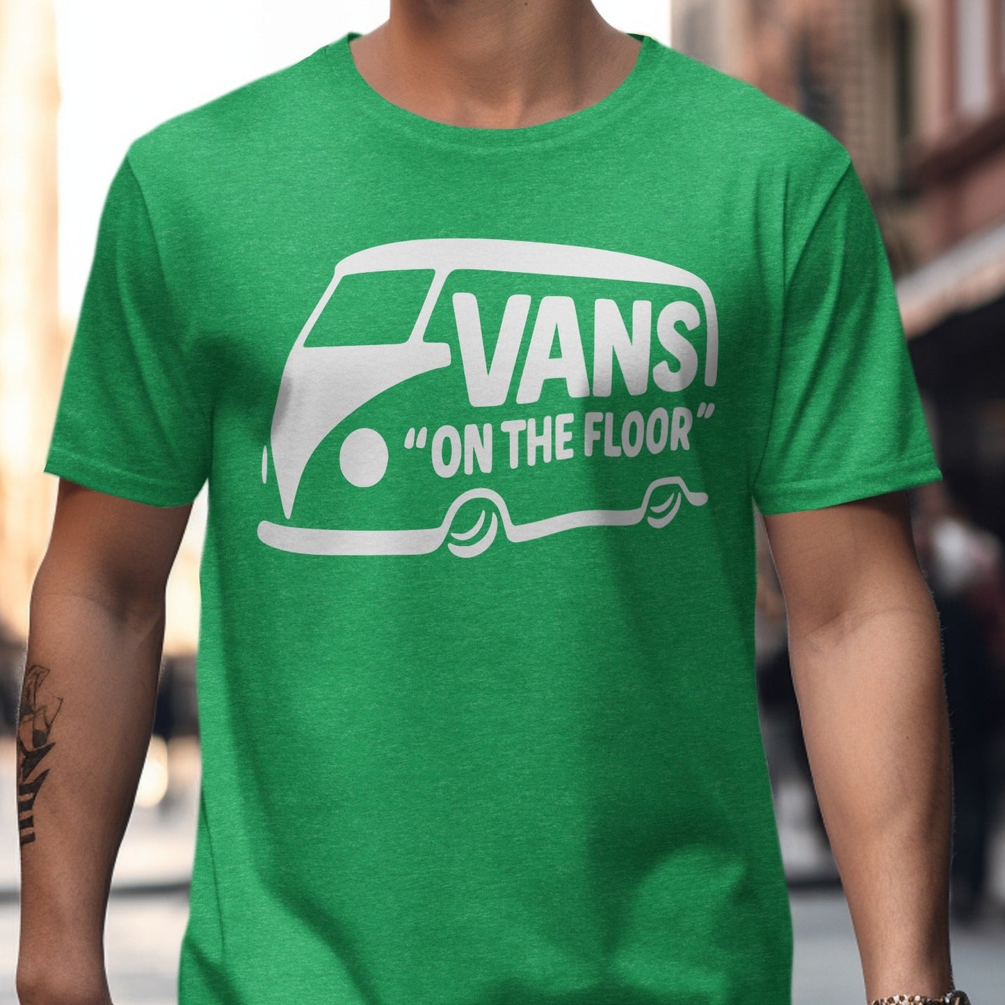 Green Tee with Vintage Car Print T-shirt product type