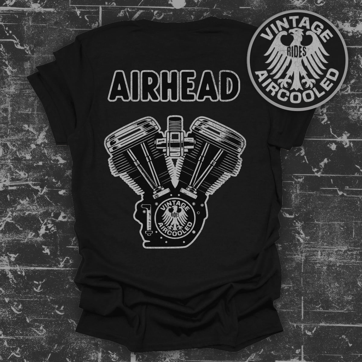 Airhead Vintage Rides Aircooled Black T-Shirt product