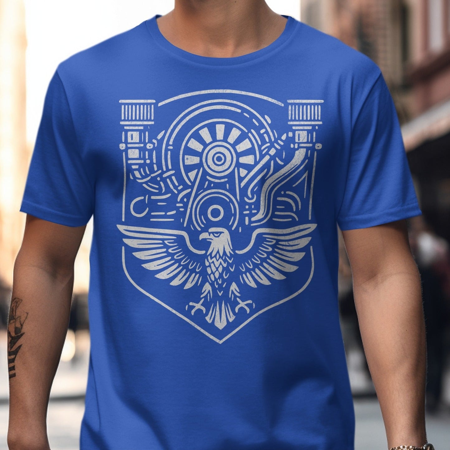Intricate Engine and Eagle Graphic T-Shirt product type
