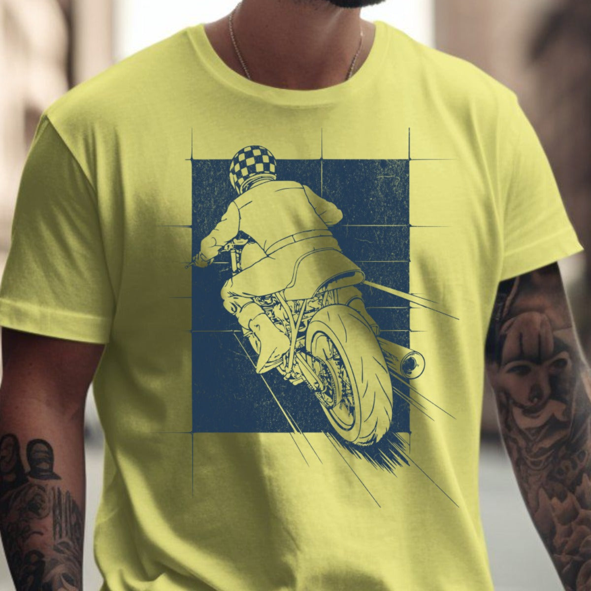 Graphic Tee with Motorcycle Design graphic product type