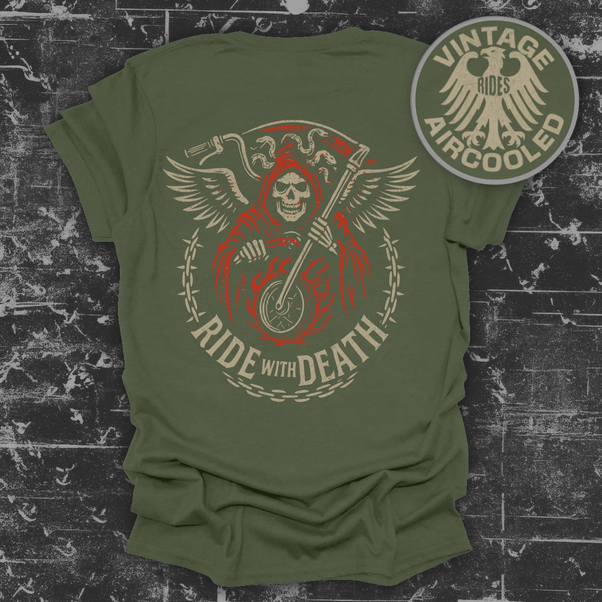 Ride with Death Vintage Aircooled T-Shirt Product