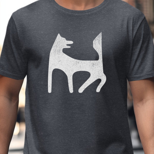 Unique Abstract Canine Design on Charcoal T-shirt product