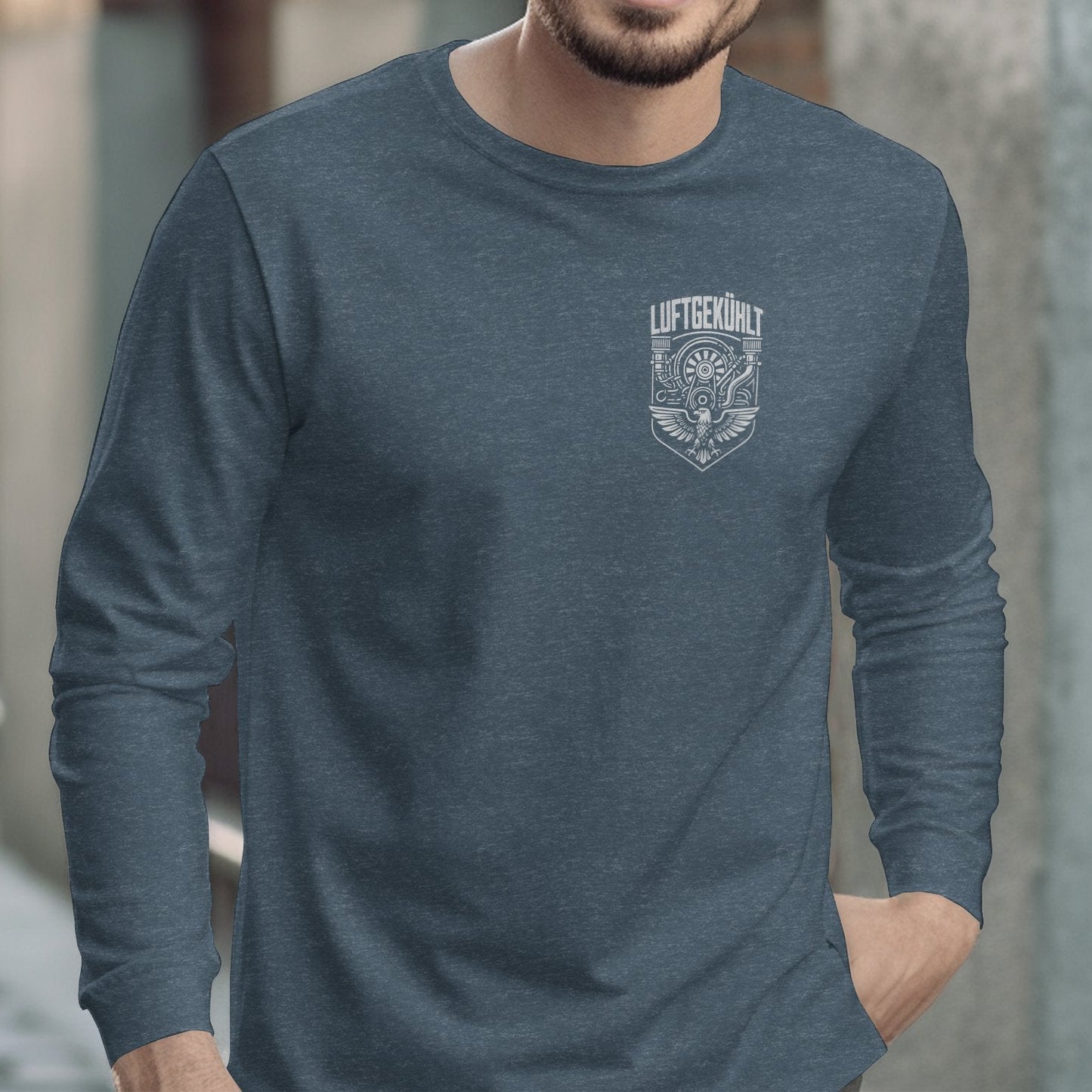 Stylish Blue Graphic Print Long Sleeve Shirt product type