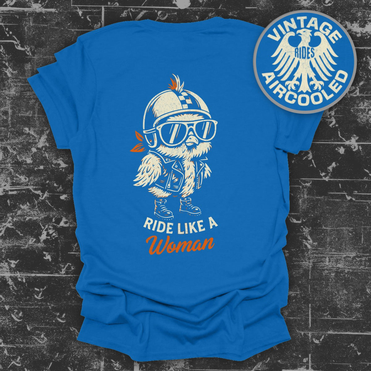 Ride Like A Woman Blue T-shirt Graphic product
