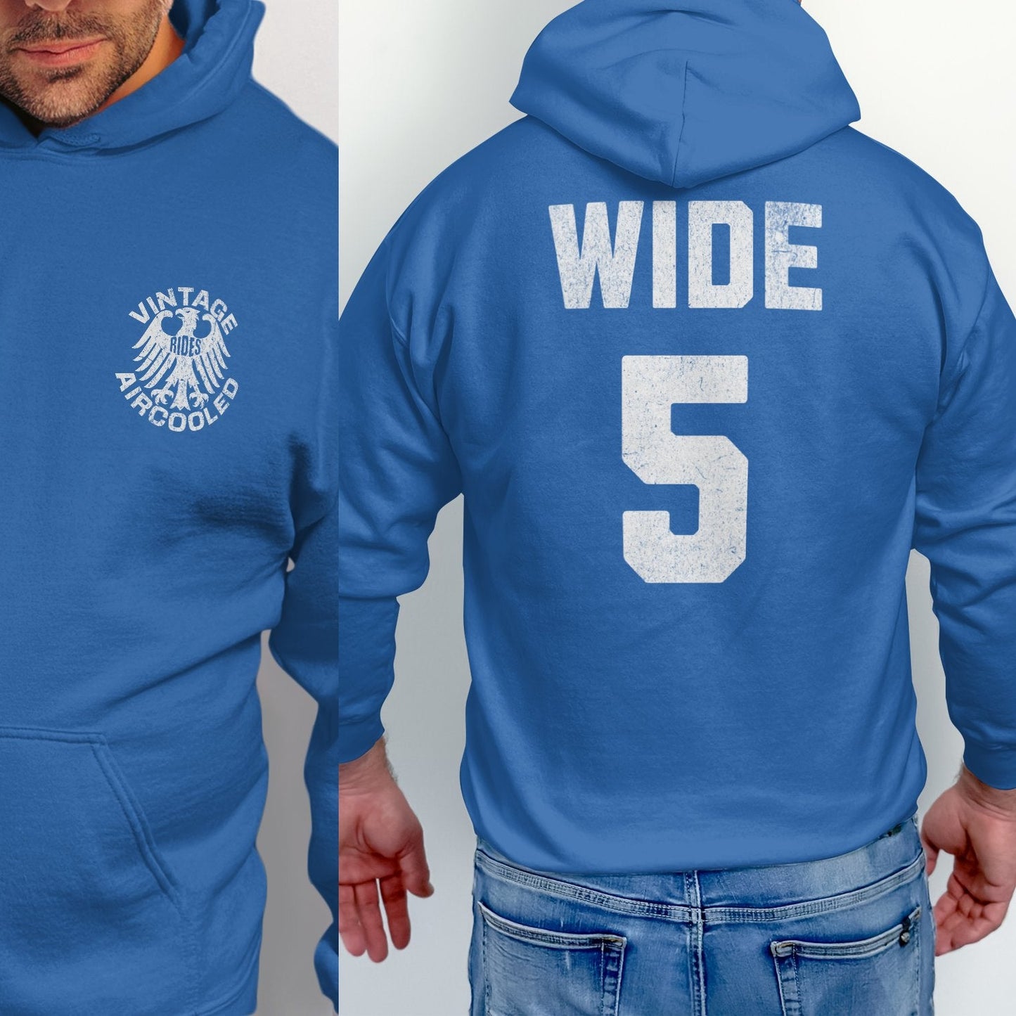 Vintage Aircooled Wide 5 Blue Hoodie product